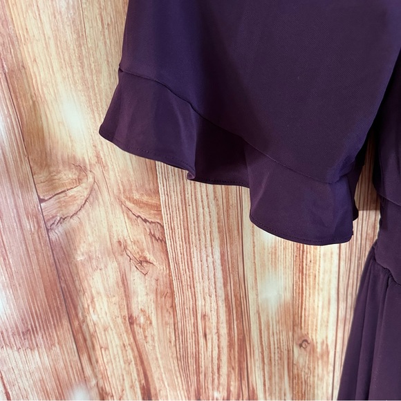 Eliza J Purple Asymmetrical Hem Surplice Dress - Picture 5 of 11